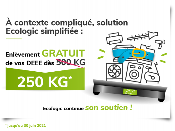 Ecologic abaisse le seuil de 500 à 250 kg jusqu'au 30 juin