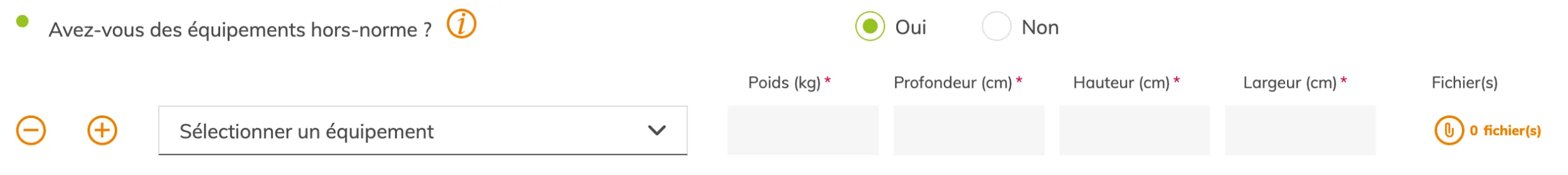 Étape 2 : conditionnement, équipements hors-norme