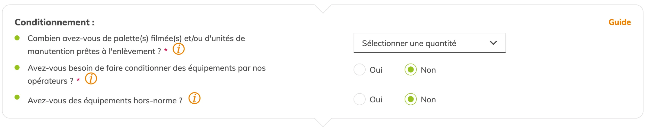 Étape 2 : conditionnement