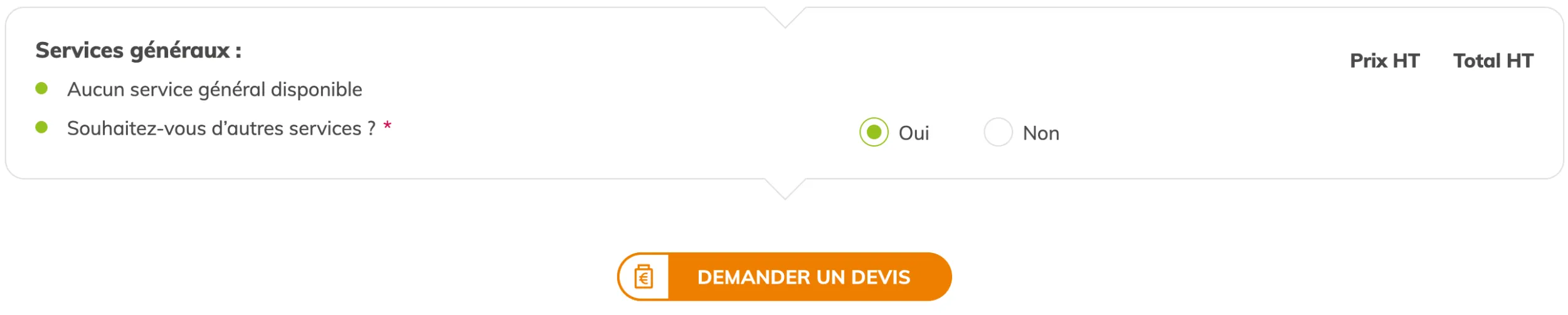 Étape 2 : services généraux