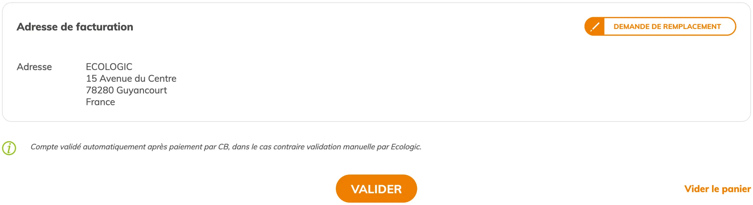 Étape 3 : adresse de facturation