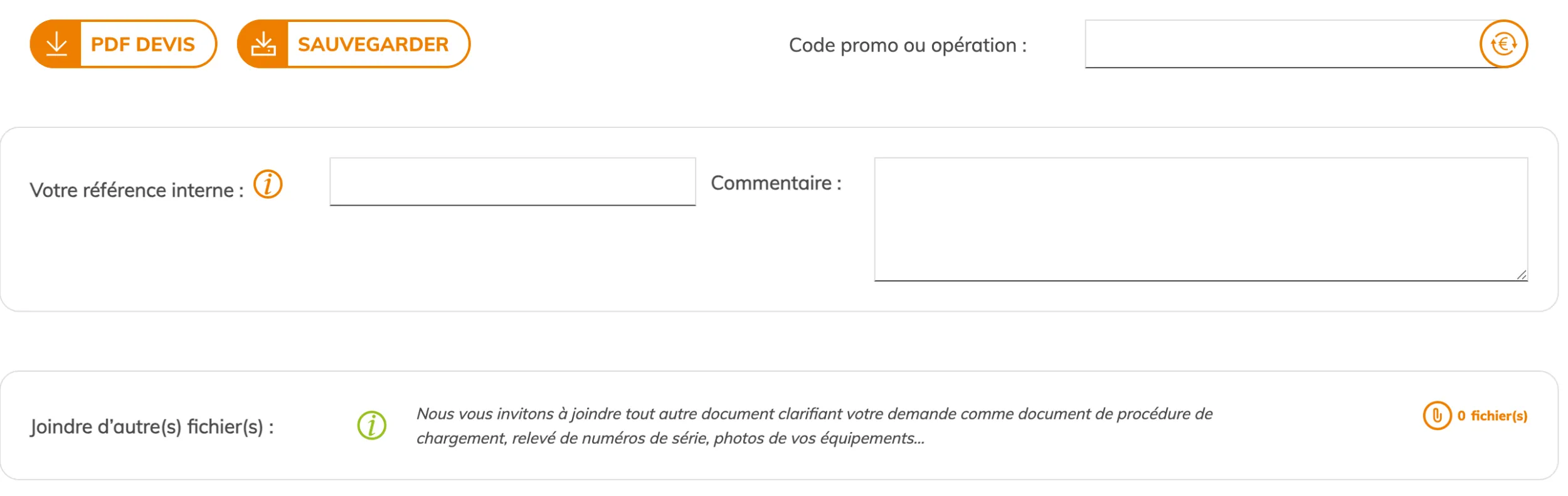 Étape 4 : votre référence interne et sauvegarde