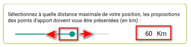 IDépose ajustement de la distance de recherche