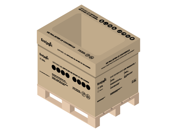 Demi caisse carton sur palette ASL